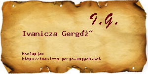 Ivanicza Gergő névjegykártya